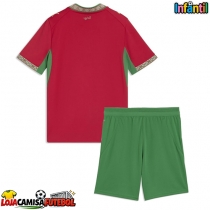Camisa de Futebol Marrocos Equipamento Principal Infantil Mundo 2026 Manga Curta (+ Calças curtas)